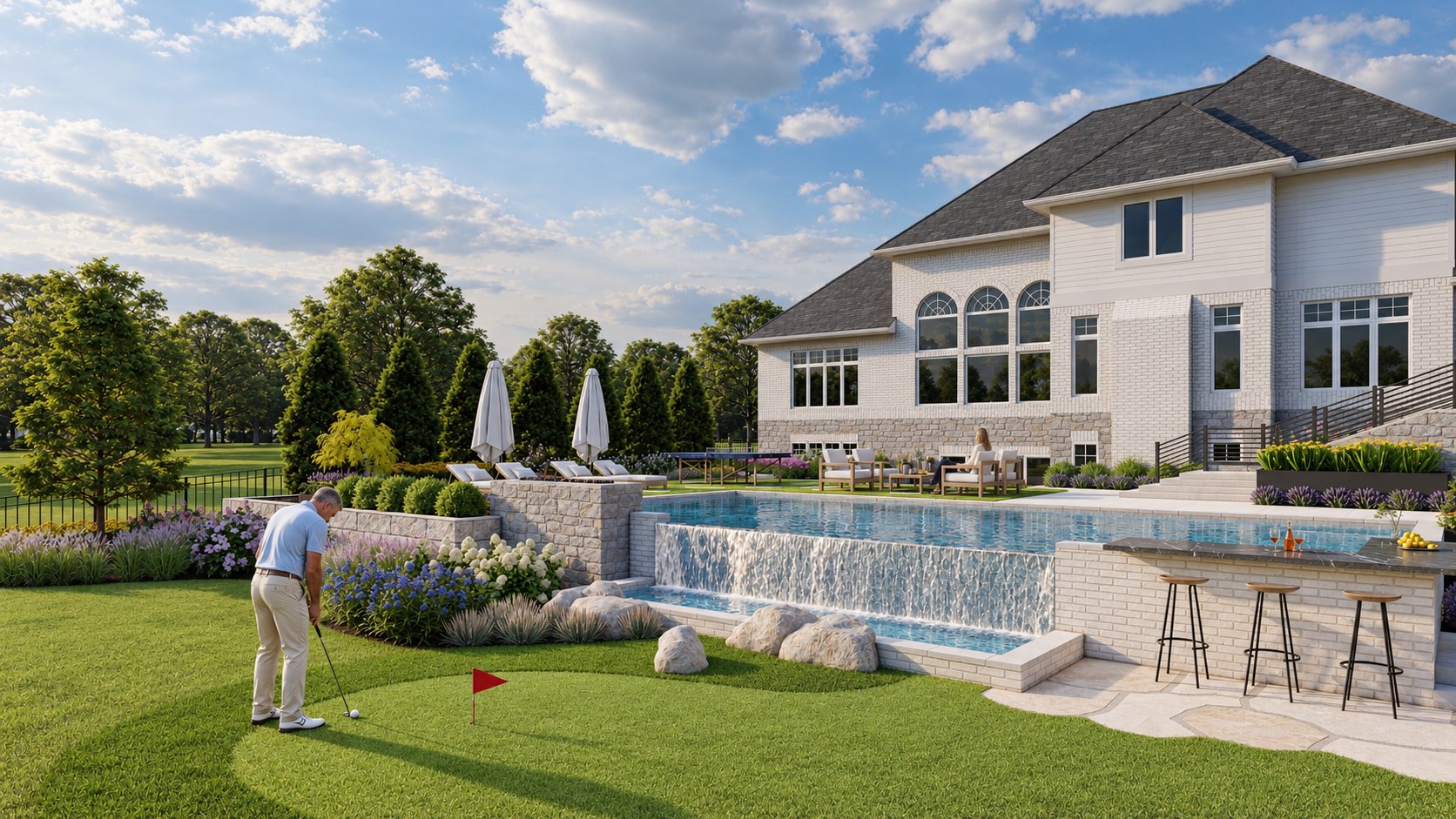 Terraced waterside garden · View 05