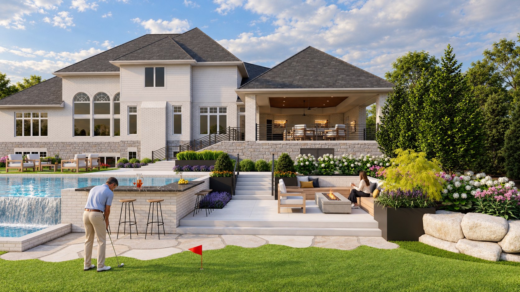 Terraced waterside garden · View 06