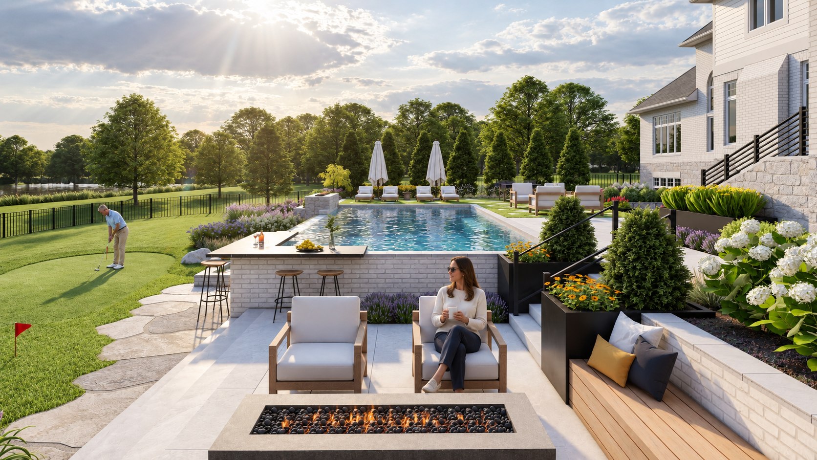 Terraced waterside garden · View 07