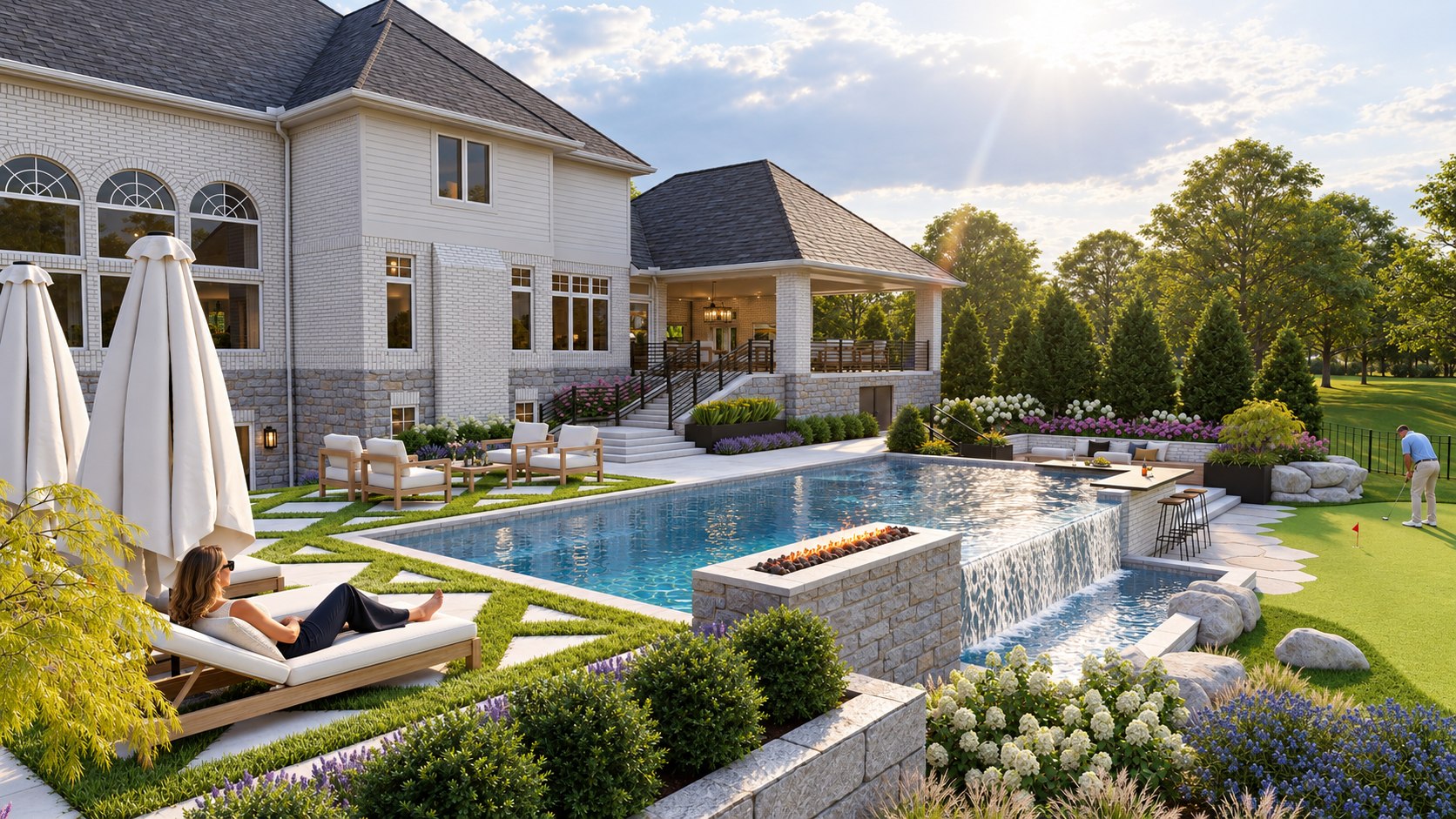 Terraced waterside garden · View 19