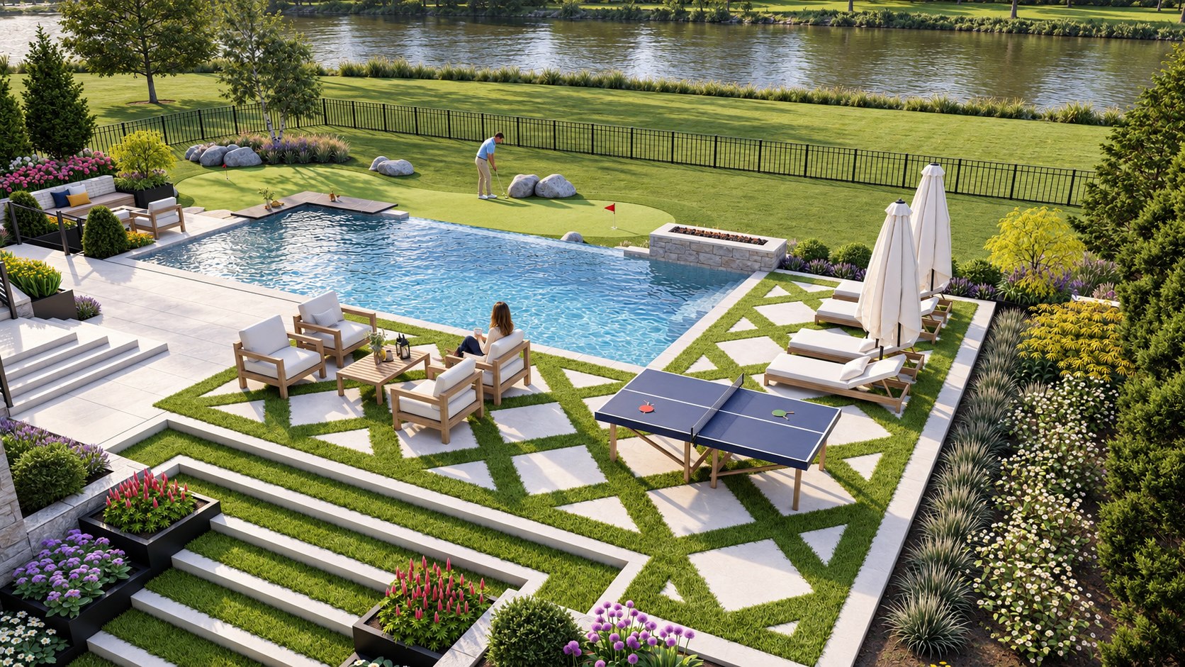 Terraced waterside garden · View 29