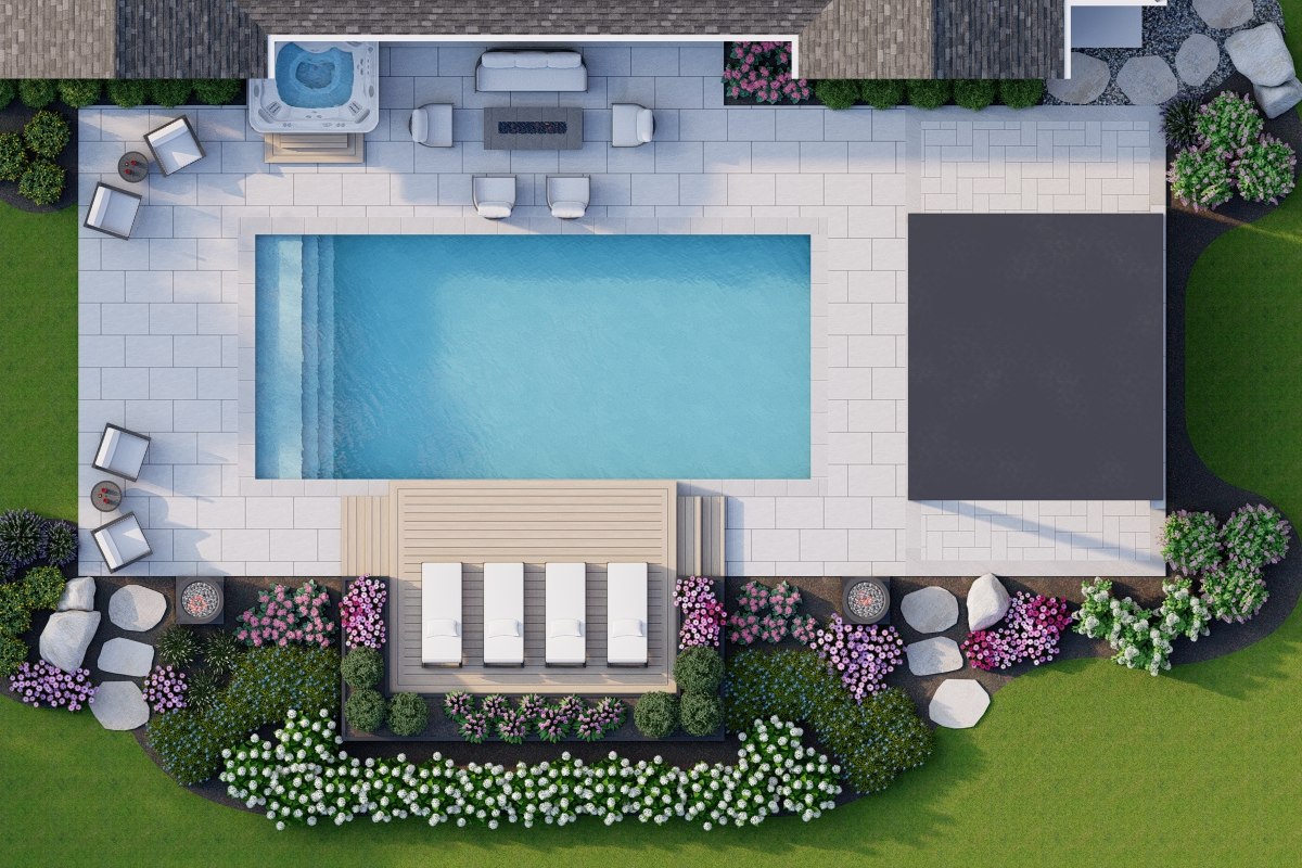 Poolside retreat / Lumion top view