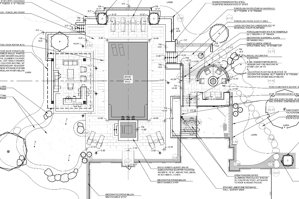 Garden across levels / Supplied landscape plan